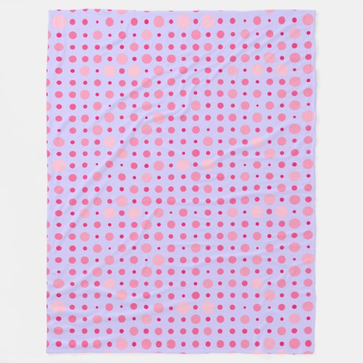 Polka Dot 01.Pink LPurple BG Fleecedecke (Vorderseite)