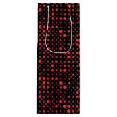 Polka Dot 01A.Red Black BG Geschenktüte Für Weinflaschen (Vorderseite)