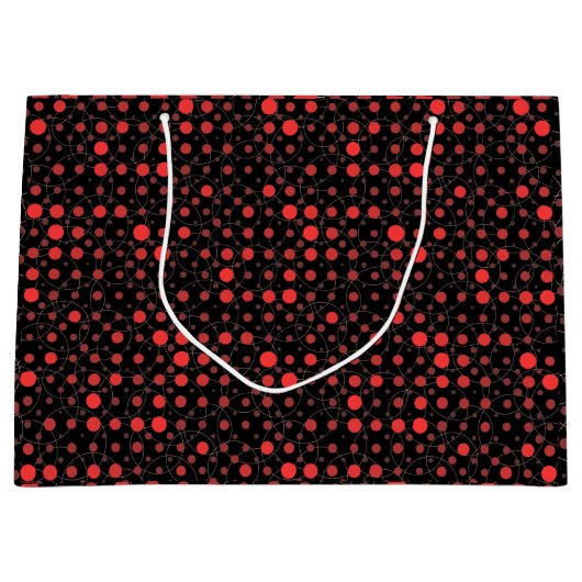 Polka Dot 01A.Red Black BG Große Geschenktüte (Vorderseite)