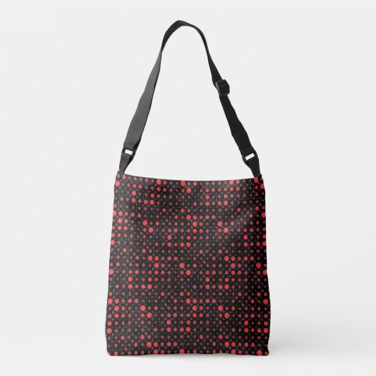 Polka Dot 01A.Red Black BG Tragetaschen Mit Langen Trägern (Rückseite)