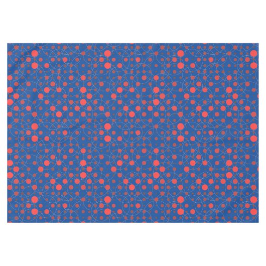 Polka Dot 01A.Red Dblue BG Tischdecke (Vorderseite (Horizontal))