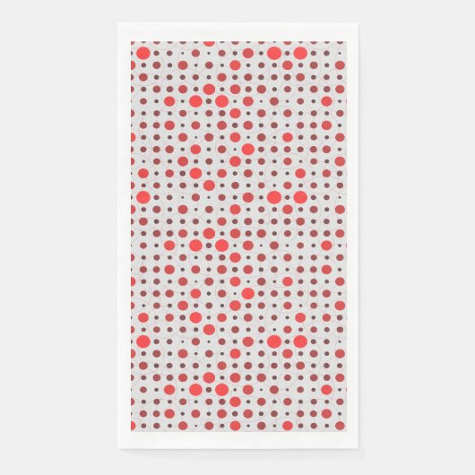 Polka Dot 01A.Red offwhite BG Serviette (Vorderseite)
