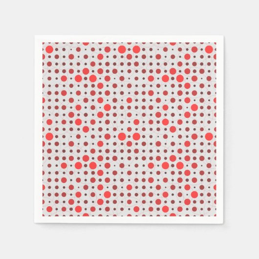 Polka Dot 01A.Red offwhite BG Serviette (Vorderseite)