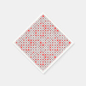 Polka Dot 01A.Red offwhite BG Serviette (Ecke)