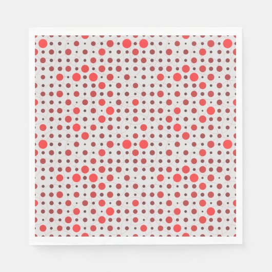 Polka Dot 01A.Red offwhite BG Serviette (Vorderseite)