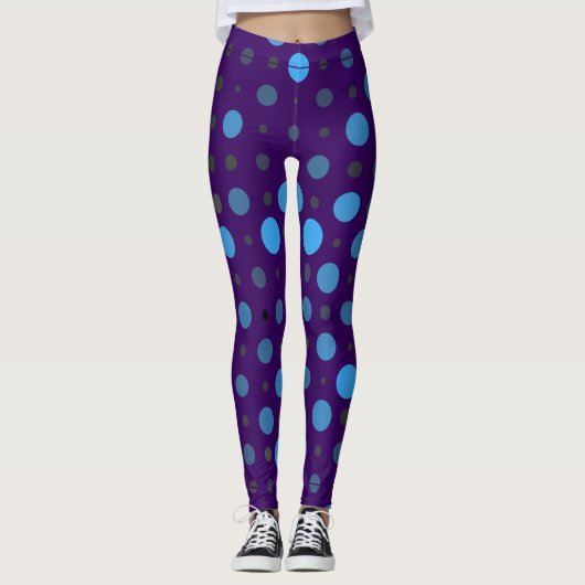 Polka Dot 01X.Blue Shade D Lila BG Leggings (Vorderseite)