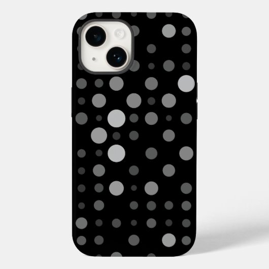 Polka Dot 01X.Gray Shade Black BG Case-Mate iPhone Hülle (Rückseite)