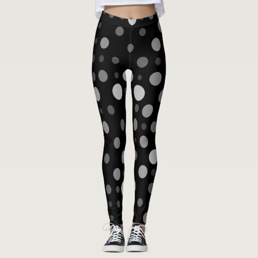 Polka Dot 01X.Gray Shade Black BG Leggings (Vorderseite)