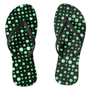 Polka Dot 02.Green. Black BG Badesandalen