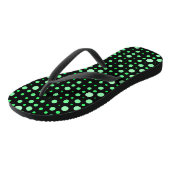 Polka Dot 02.Green. Black BG Badesandalen (Schrägansicht)