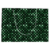 Polka Dot 02.Green. Black BG Große Geschenktüte (Rückseite)