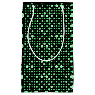 Polka Dot 02.Green. Black BG Kleine Geschenktüte