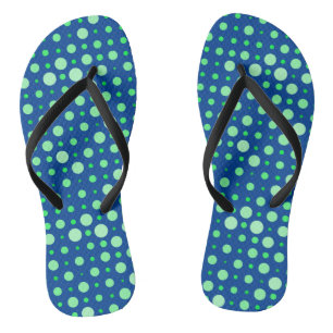 Polka Dot 02.Green. Blue BG Badesandalen