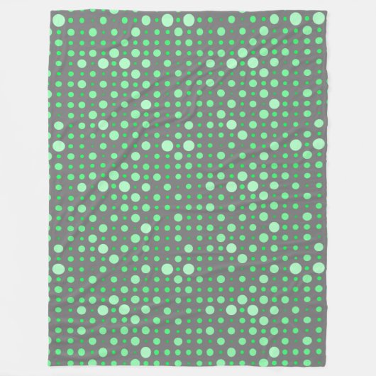 Polka Dot 02.Green. Gray BG Fleecedecke (Vorderseite)