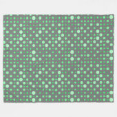 Polka Dot 02.Green. Gray BG Fleecedecke (Vorderseite (Horizontal))