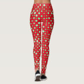 Polka Dot 02.Green. Red BG Leggings (Rückseite)