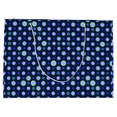 Polka Dot 03.Blue.Green DBlue BG Große Geschenktüte (Rückseite)
