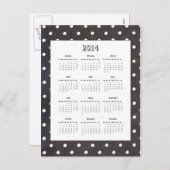 Polka Dot 2014 Kalender Postkarte (Vorne/Hinten)