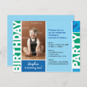 Polka Dot 2. Geburtstagsparty Einladung (Vorne/Hinten)