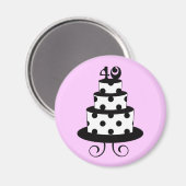 Polka Dot 40. Geburtstagskuchen Magnet (Vorderseite/Rückseite)