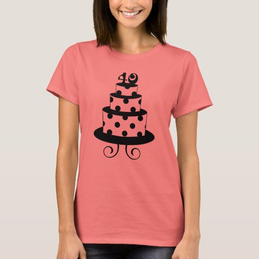 Polka Dot 40. Geburtstagskuchen T-Shirt (Vorderseite)
