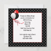 Polka Dot 80. Geburtstagsparty Einladung (Rückseite)