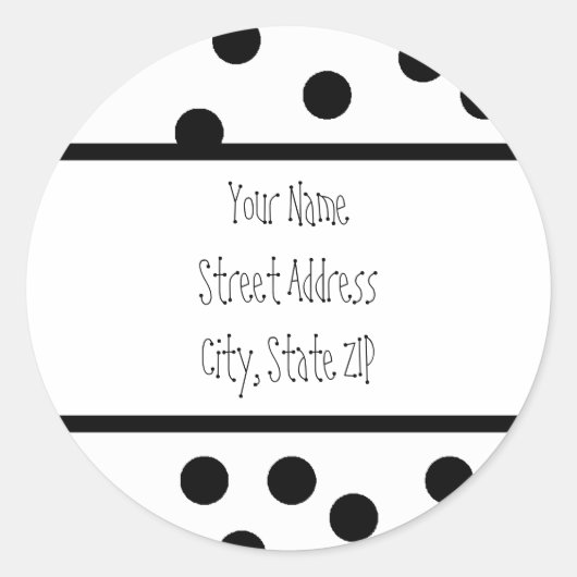 Polka dot Address Labels Runder Aufkleber (Vorderseite)