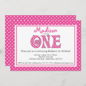 Polka Dot Alphabet Erster Geburtstag Party Einladu Einladung (Vorne/Hinten)