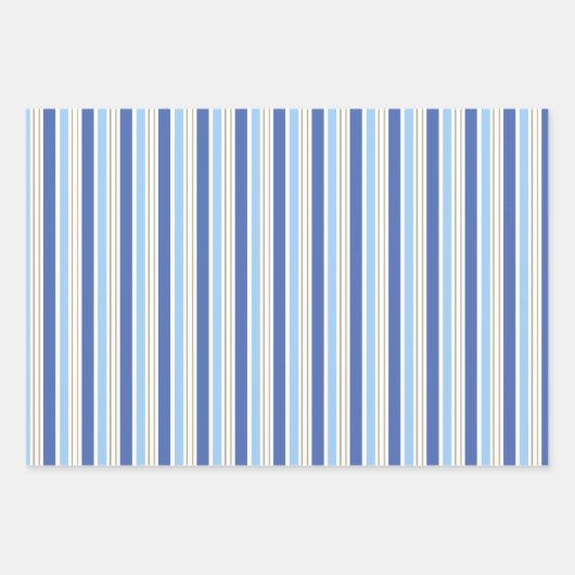 Polka Dot and Stripe Gift Wrap Red Blue Holiday Geschenkpapier Set (Vorderseite 3)