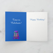 Polka Dot and Stripes Birthday Cake Card Karte (Innenseite)