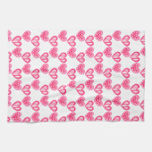 Polka Dot and Stripes Hearts Geschirrtuch (Horizontal)