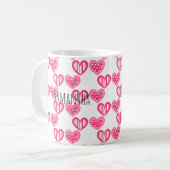 Polka Dot and Stripes Hearts Kaffeetasse (Vorderseite Links)