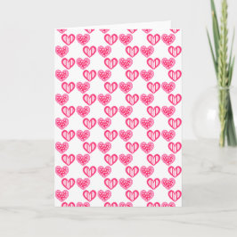 Polka Dot and Stripes Hearts Karte