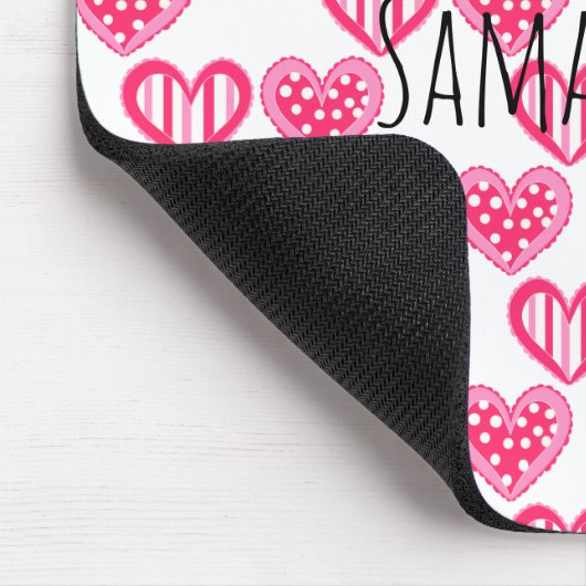 Polka Dot and Stripes Hearts Mousepad (Ecke)