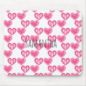 Polka Dot and Stripes Hearts Mousepad (Vorne)