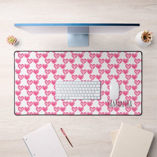 Polka Dot and Stripes Hearts Schreibtischunterlage (Büro 1)