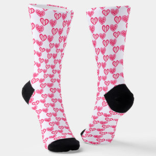 Polka Dot and Stripes Hearts Socken