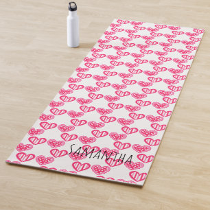 Polka Dot and Stripes Hearts Yogamatte