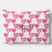 Polka Dot and Stripes Hearts Zubehörtasche (Rückseite)