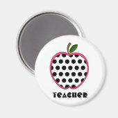 Polka Dot Apple Teacher Magnet (Vorderseite/Rückseite)