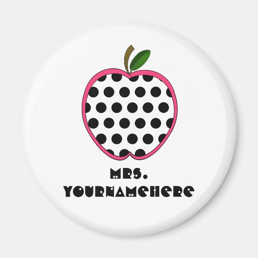 Polka Dot Apple Teacher Magnet (Vorne)