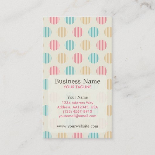 Polka Dot Appointing Business Card Terminkarte (Vorderseite)