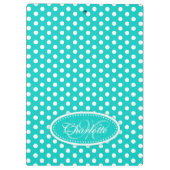 Polka dot aqua fügen Sie Ihren Namen und Ihre erst Klemmbrett (Rückseite)