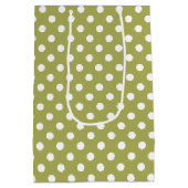 Polka Dot auf Green Mittlere Geschenktüte (Rückseite)
