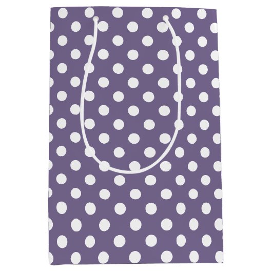 Polka Dot auf Lila Mittlere Geschenktüte (Vorderseite)