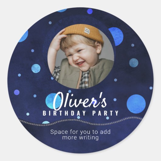 Polka-dot-Aufkleber für Kinder Runder Aufkleber (Vorderseite)
