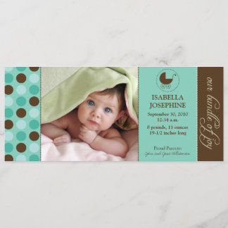 Polka Dot Baby Birth Announcement (aqua blue) Ankündigung