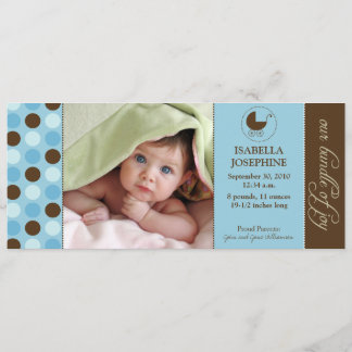 Polka Dot Baby Birth Announcement (blau) Ankündigung