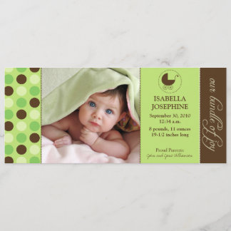 Polka Dot Baby Birth Announcement (Kalkgrün) Ankündigung