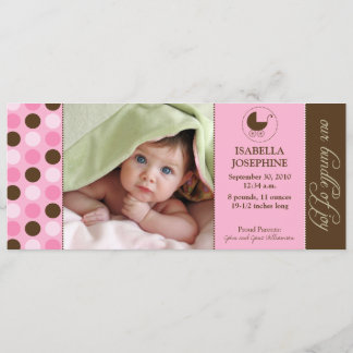 Polka Dot Baby Birth Announcement (pink) Ankündigung